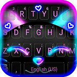 Cover Image of Download Cute Black Neon Kitty Keyboard  APK