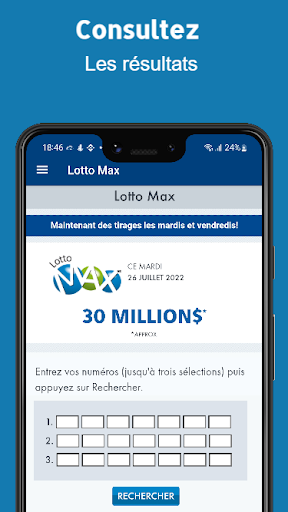 Android application Vérificateur Jeux Loto Québec screenshort