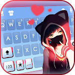 Anime Girl Mask Keyboard Background Apk