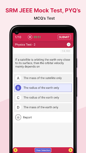 SRM JEEE Mock Test, PYQs Screen 2