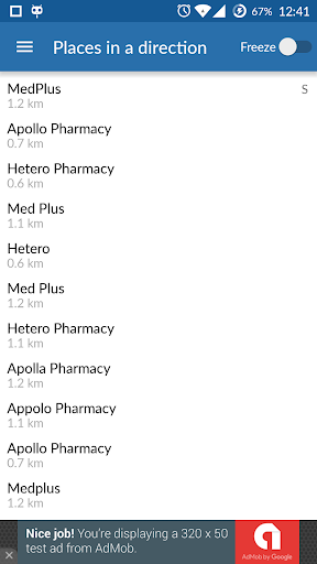 Places in a direction