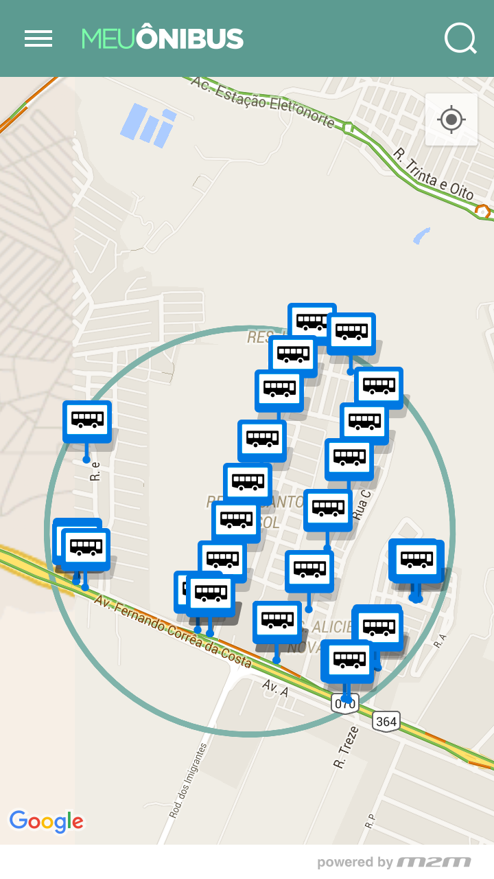Android application Meu Ônibus MTU screenshort