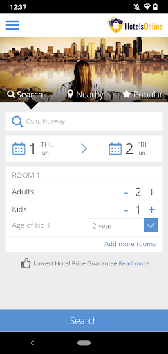 Android application HEI Online Hotel Reservations screenshort