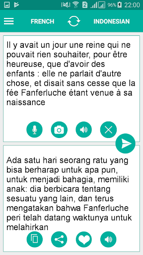 Android application Indonesian French Translator screenshort