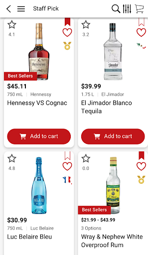 Android application Mozzy Liquors screenshort