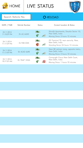 Android application SafeTracker screenshort