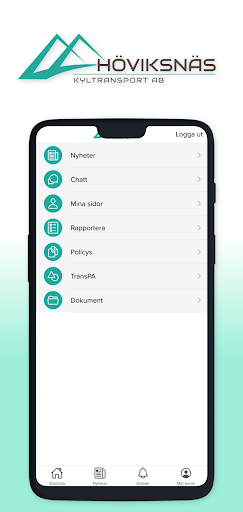 Android application Höviksnäs Kyltransport screenshort