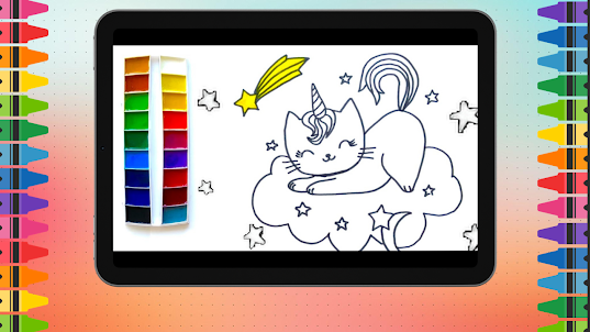 Cat Unicorn Coloring Game