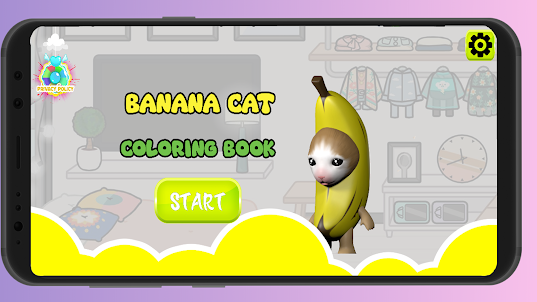 Banana Cat Coloring Book