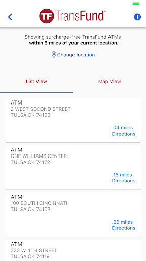TransFund ATM Locator Screen 2