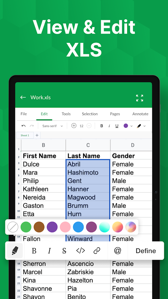 #9. XLSX Reader: XLS Viewer Editor (Android) Podle: A1 Office Apps