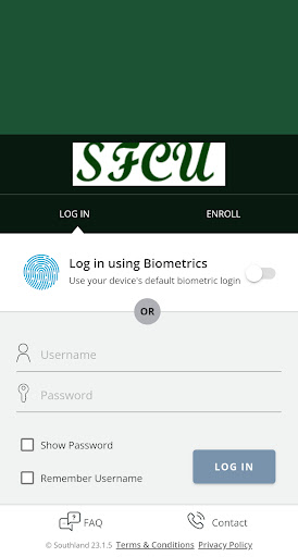 Android application SFCU CardControl+ screenshort
