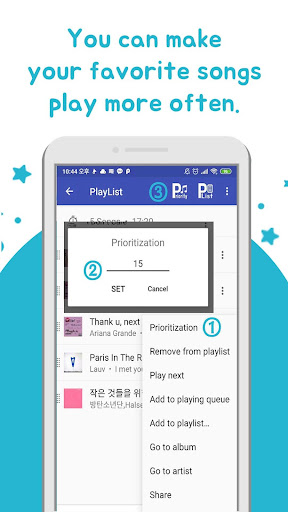Android application Priority MP3 music player screenshort