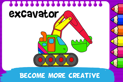 Car Vehicles Coloring Book Screen 3