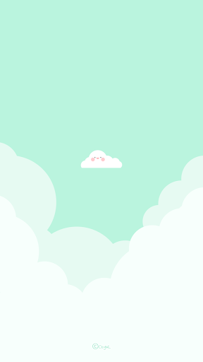 Android application 카카오톡 테마 - 뭉게뭉게 구름_민트 하늘 screenshort