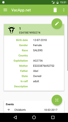 VacApp - Livestock management Screen 2