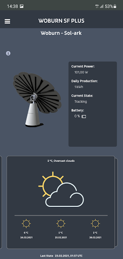 Android application Smartflower Monitor screenshort