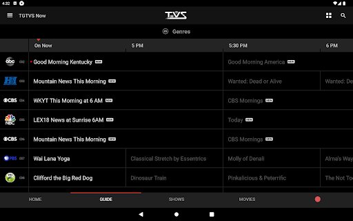 Screenshot of TGTVS Now