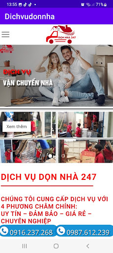 Android application Dịch Vụ Dọn Nhà screenshort