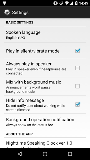 Nighttime Speaking Clock 1.6 APK screenshots 2