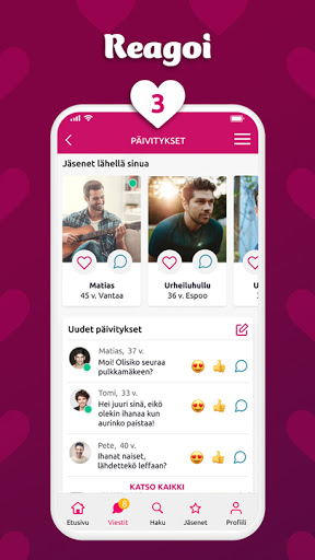 E-kontakti - Deittisovellus Screen 3