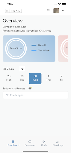 The HEAL Wellness Platform Screen 3