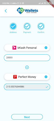 BD Wallets - Money Exchange Screen 3