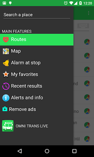 Android application Omni Trans Live screenshort