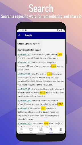 English Bible ASV, GENEVA, WEB Screen 2