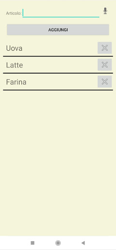 Android application ListaSpesa screenshort