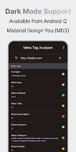 Snímek obrazovky Metatag Analyzer