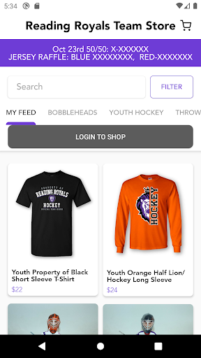 Reading Royals Team Store Screen 2