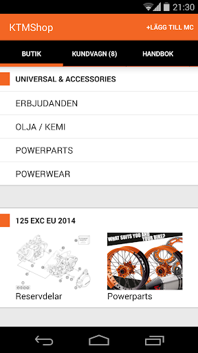 KTMshop Screen 2