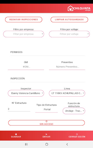 Android application SIP Chilquinta v2 screenshort