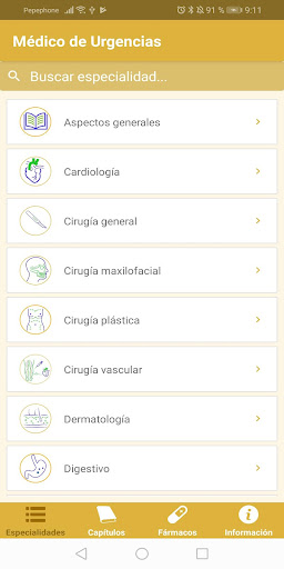 Android application Médico de Urgencias screenshort