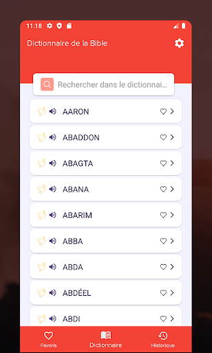 Dictionnaire de Bible Francais Screen 2