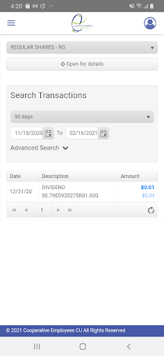CECU Mobile Banking Screen 3