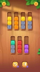色木ブロック並べ替えゲーム: 暇つぶし脳トレパズルゲーム