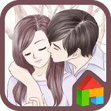 to girl two people dodol theme icon
