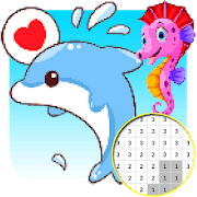 Sea Animals Dolphin And Shark Color By Number