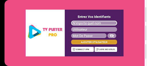 Android application TV PLAYER PRO screenshort