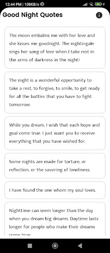Android application Good Night Quotes and Sayings screenshort