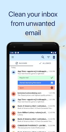 Android application Spamdrain - email spam filter screenshort