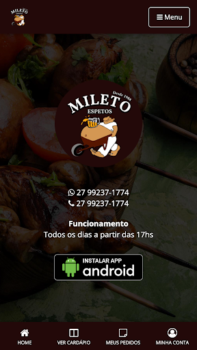 Android application Mileto Espetos screenshort