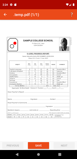 Ug Report Cards Screen 3
