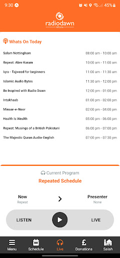 Android application Radio Dawn screenshort