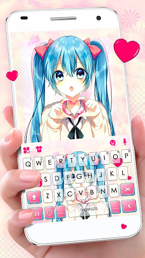 Android application Cute School Girl Keyboard Them screenshort