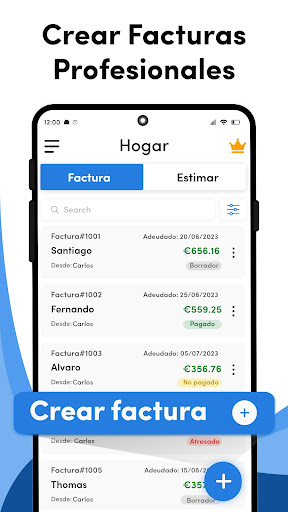 Vista previa de la aplicación