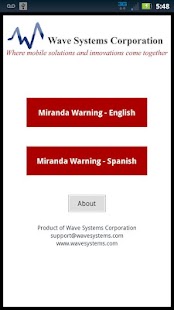 Miranda Warnings / Rights Screenshot