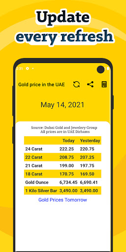 Gold price in the UAE Screen 3